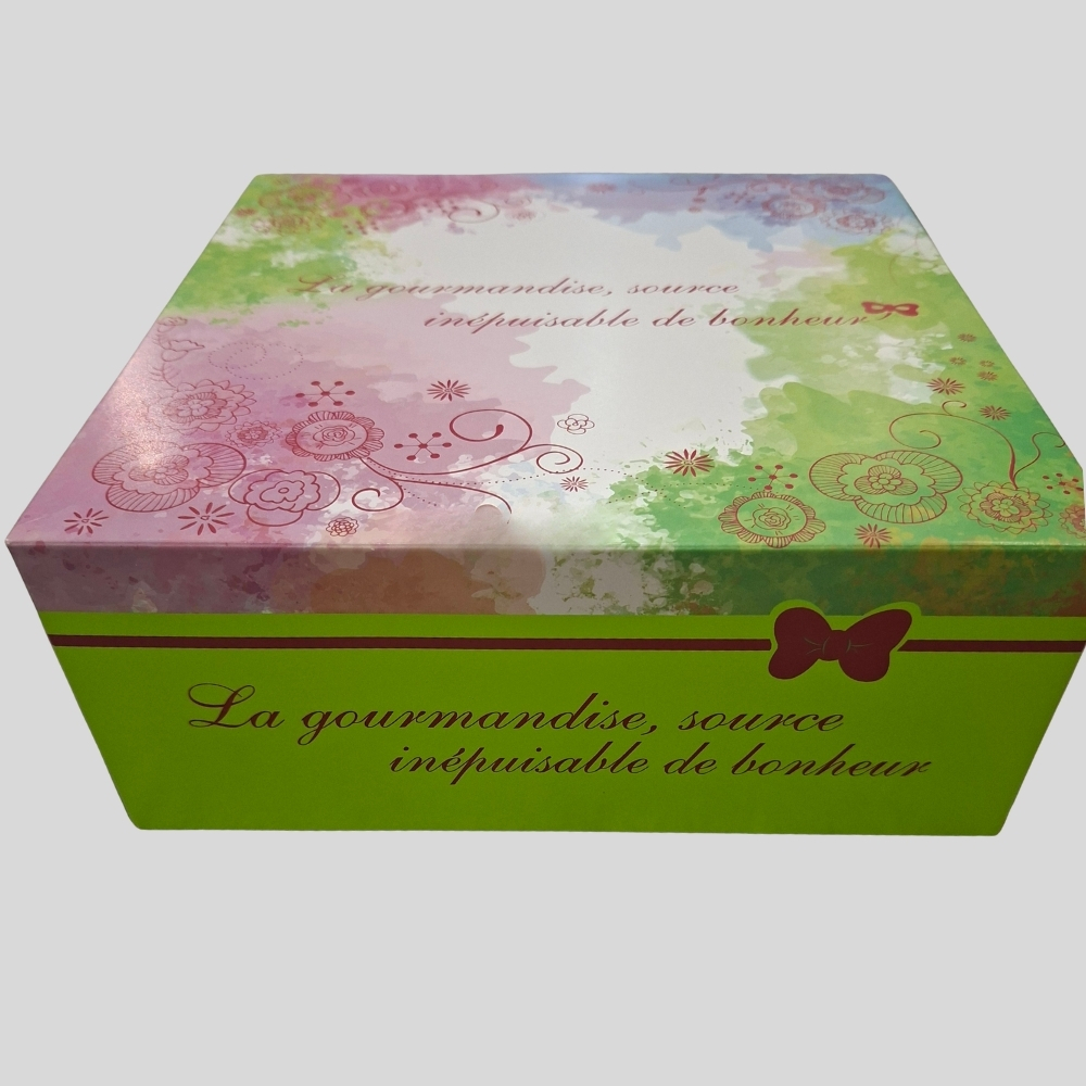Boîtes pâtissières imprimées Hauteur 10cm 30X30X10