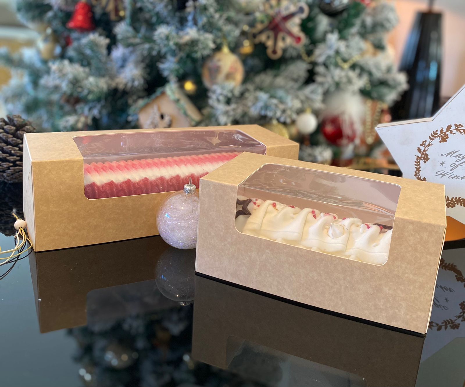 Boîte à Bûche blanche Pas cher - Emballage Patisserie Noël et Reveillon
